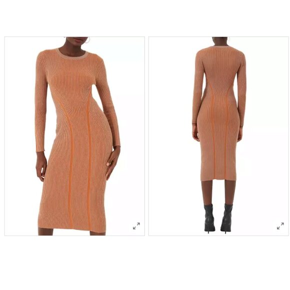 💖 French Connection Simona Sweater Dress in Camel Size 6 💖 - Picture 3 of 6